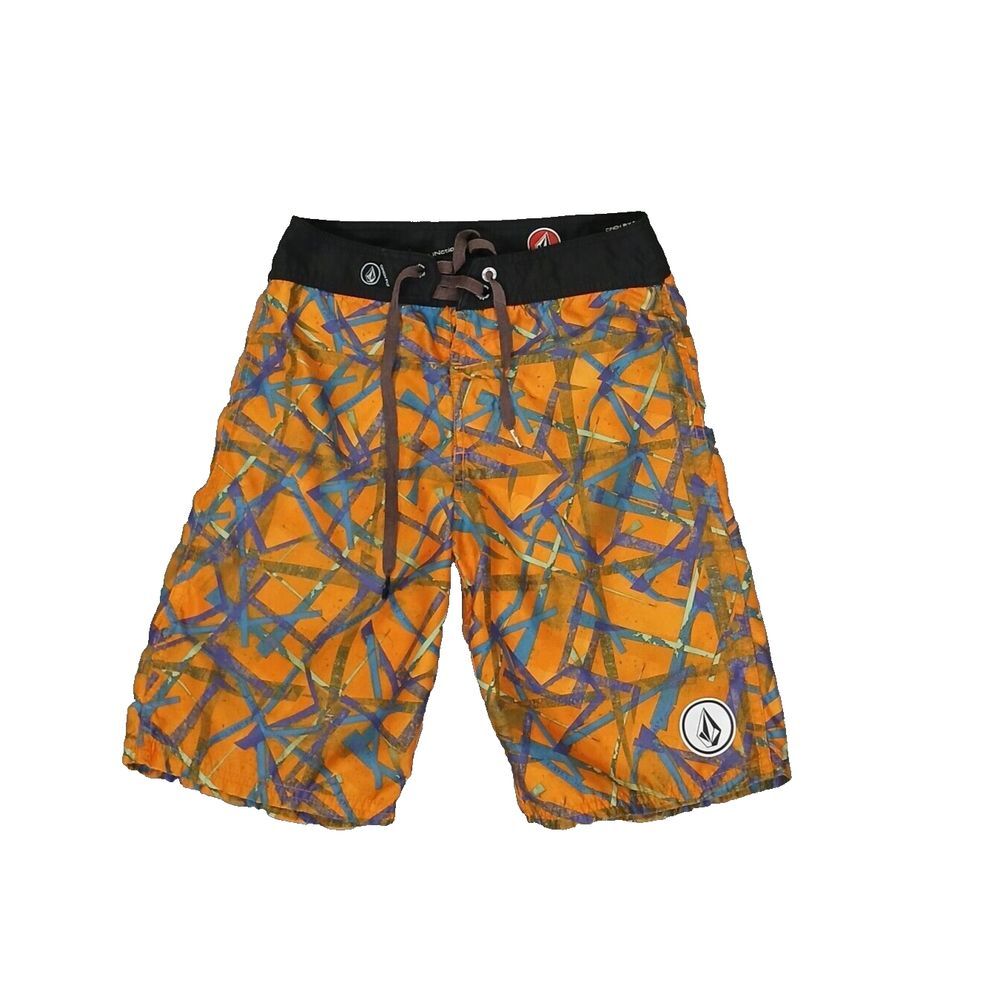 Volcom Pure‎ FUNction Geometric Print Board Shorts Tee Boys Size 12
